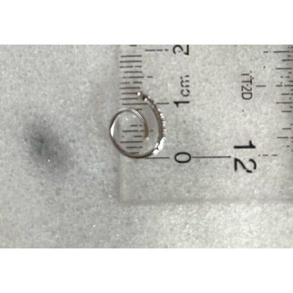 COPY - COPY - Sterling Silver Crystal Paved Twist Faux Double Loop Hoop Earring… - Picture 5 of 7